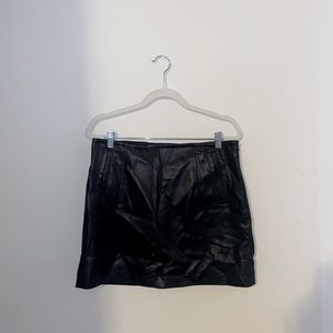 Mini leather skirt
